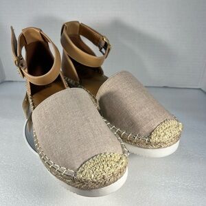 a.n.a Womens Corina Wedge Sandals. Size 8.5M. Color: Natural/Tan: NEW